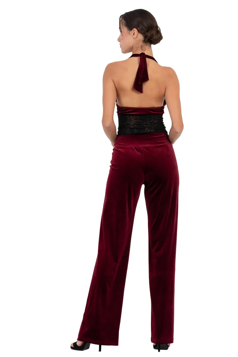 Velvet Wide Leg Pants