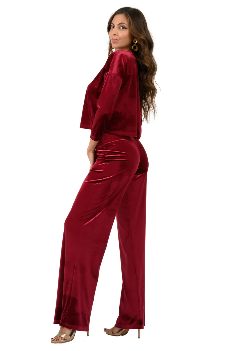 Velvet Wide Leg Pants