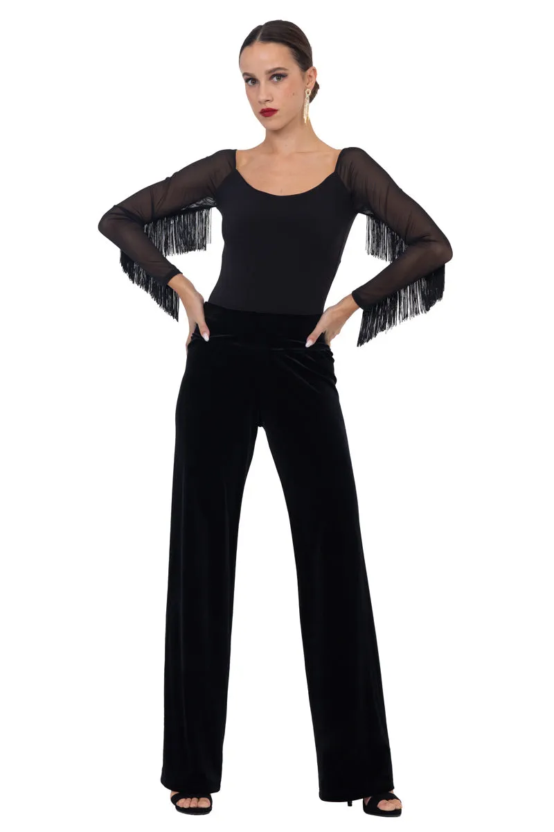 Velvet Wide Leg Pants