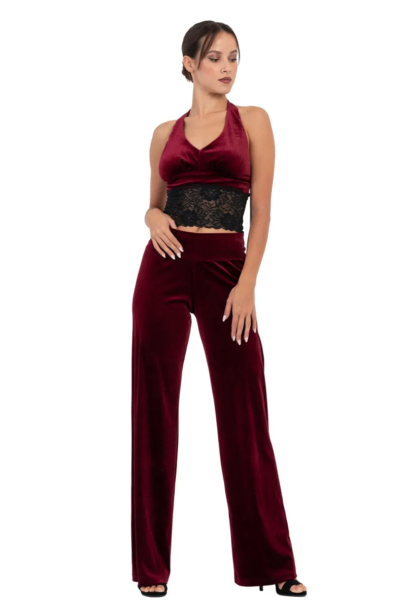 Velvet Wide Leg Pants