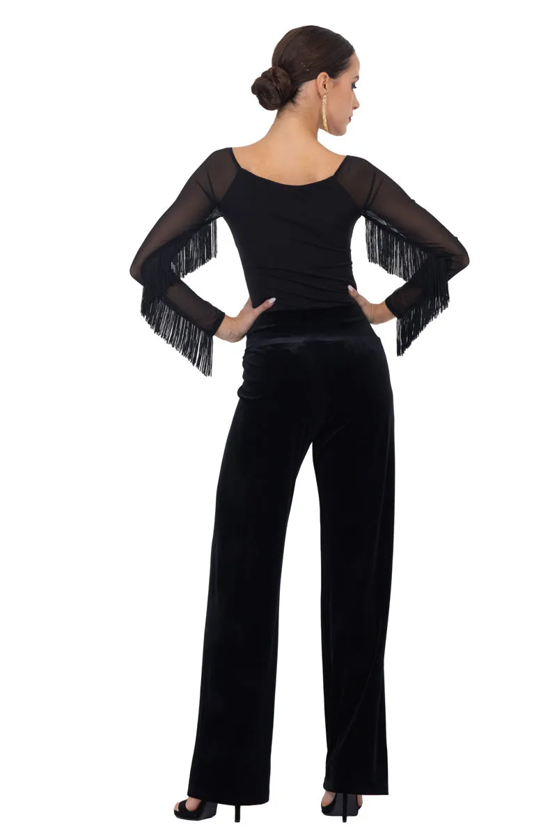 Velvet Wide Leg Pants