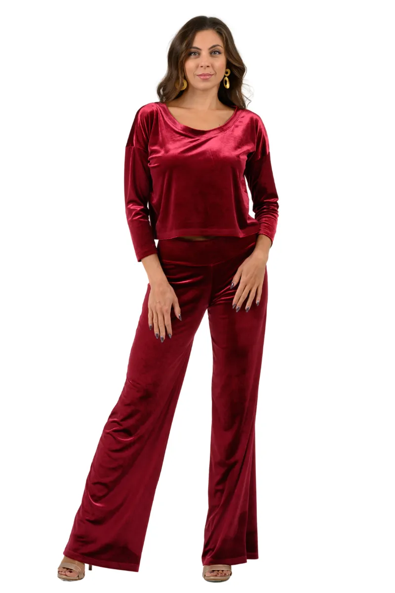 Velvet Wide Leg Pants