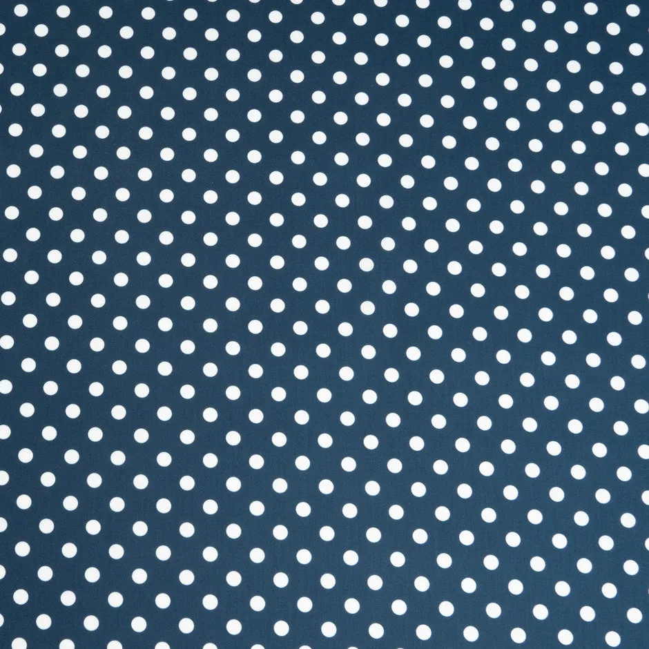 White Spotted Midnight Blue Lightweight Cotton