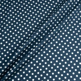 White Spotted Midnight Blue Lightweight Cotton