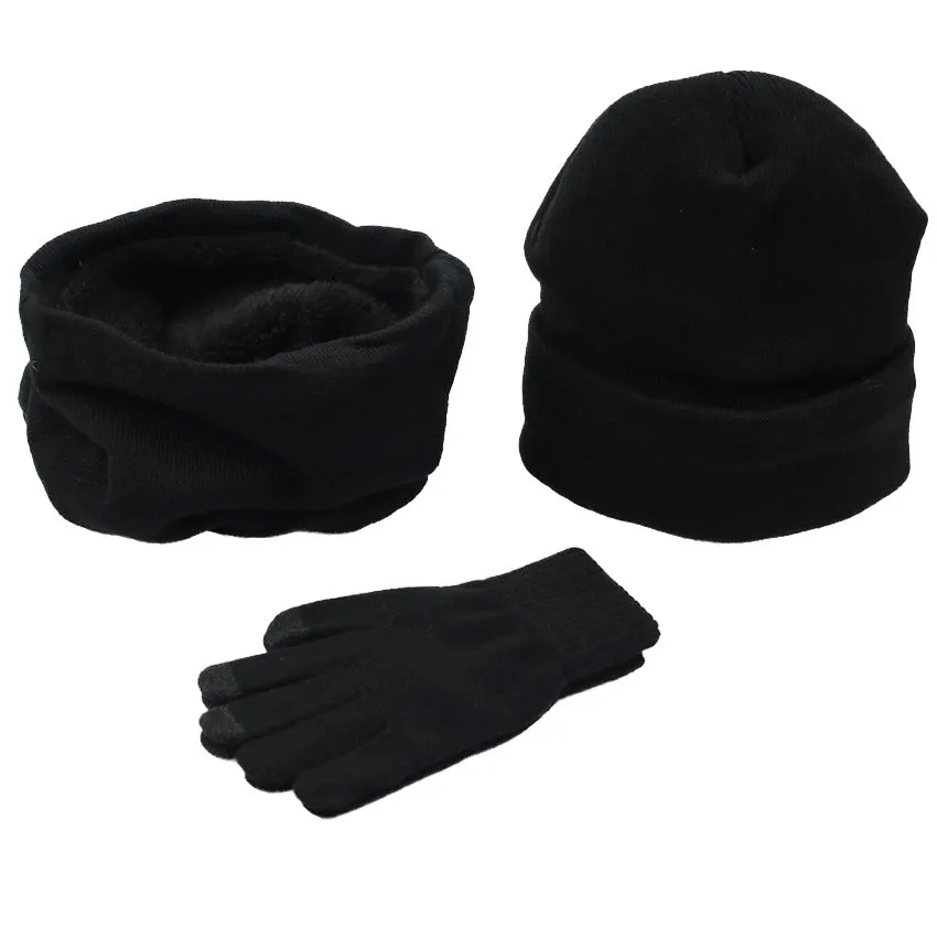 Winter men's hat, scarf, gloves, 3 pieces sets