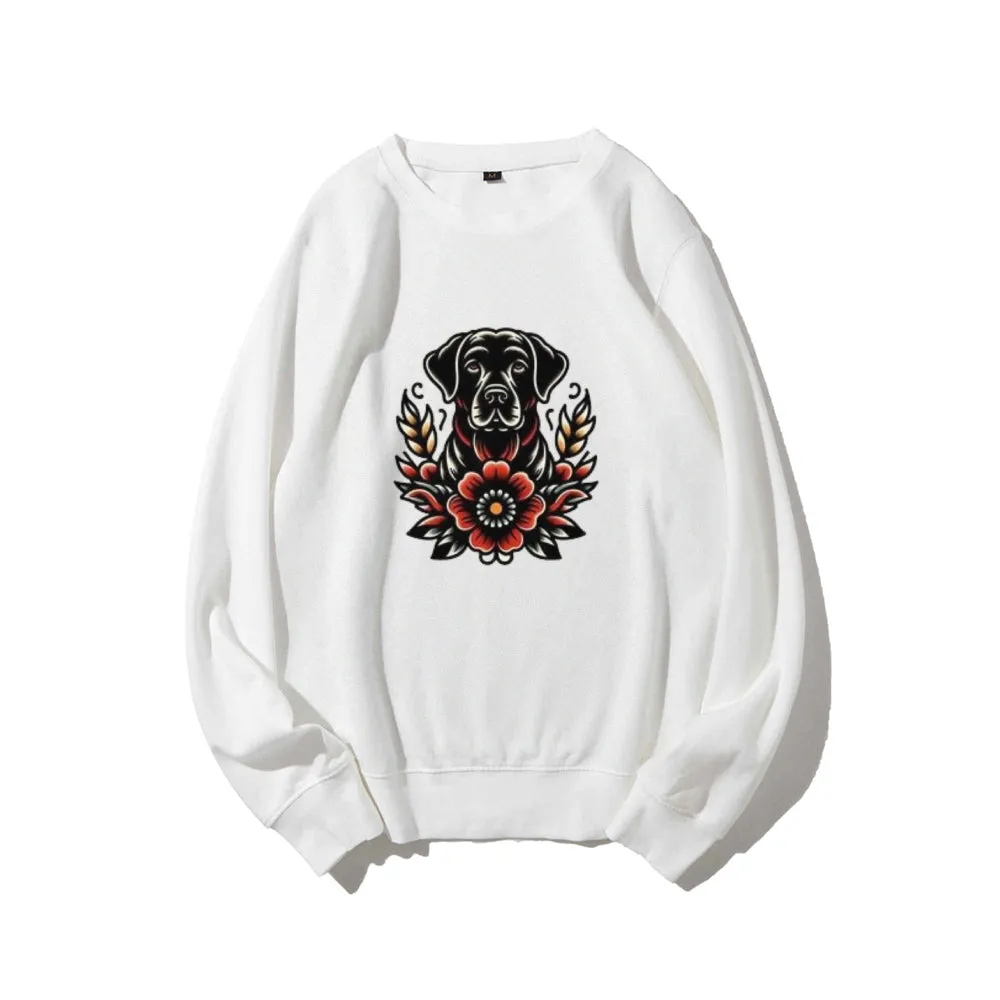 Women Floral Dog Graphic Sweatshirts