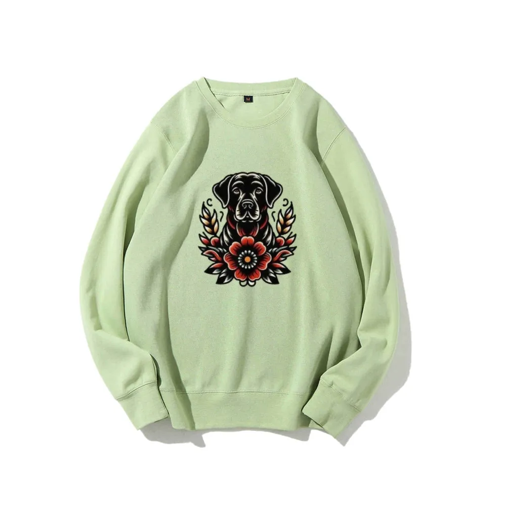 Women Floral Dog Graphic Sweatshirts