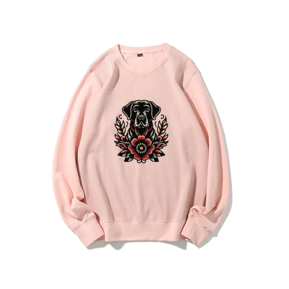 Women Floral Dog Graphic Sweatshirts