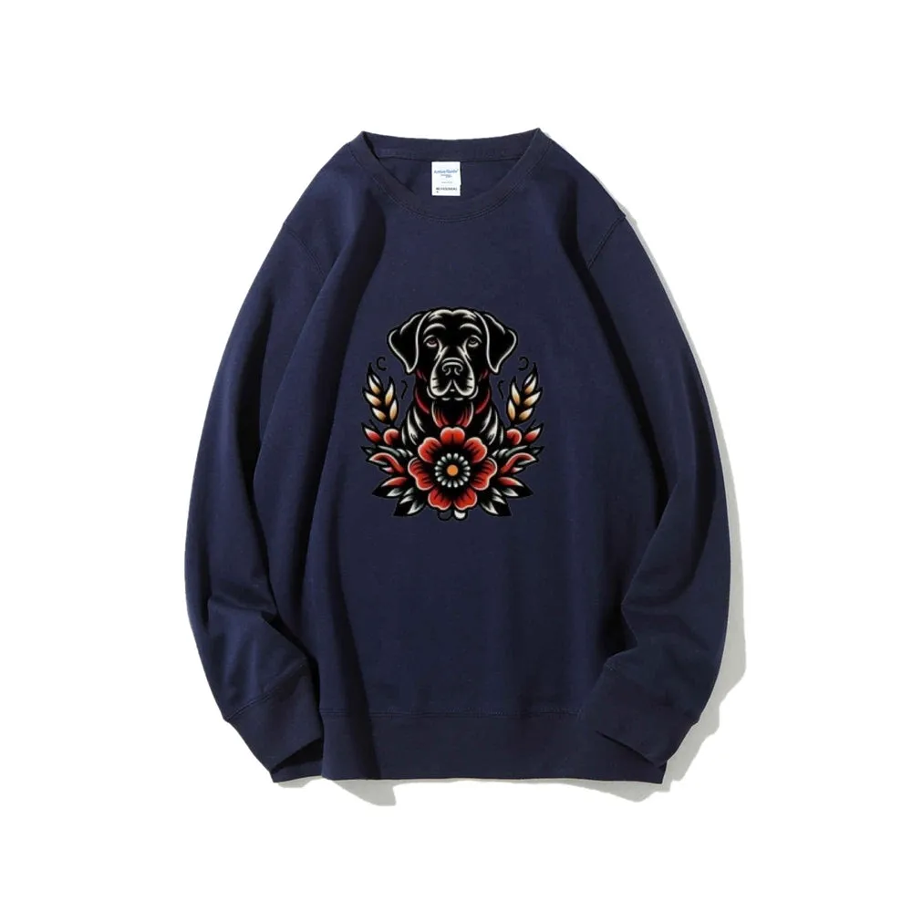 Women Floral Dog Graphic Sweatshirts