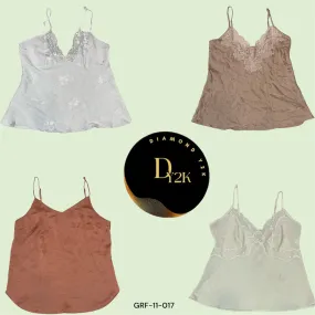 Y2K Satin Crop Camisole - Soft & Chic (GRF-11-017)