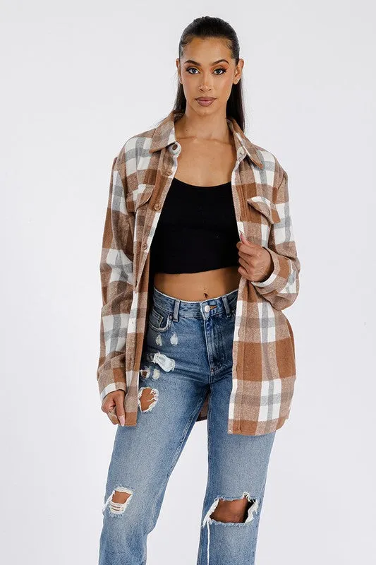 Your Boyfriend's Oversized Soft Flannel Shacket